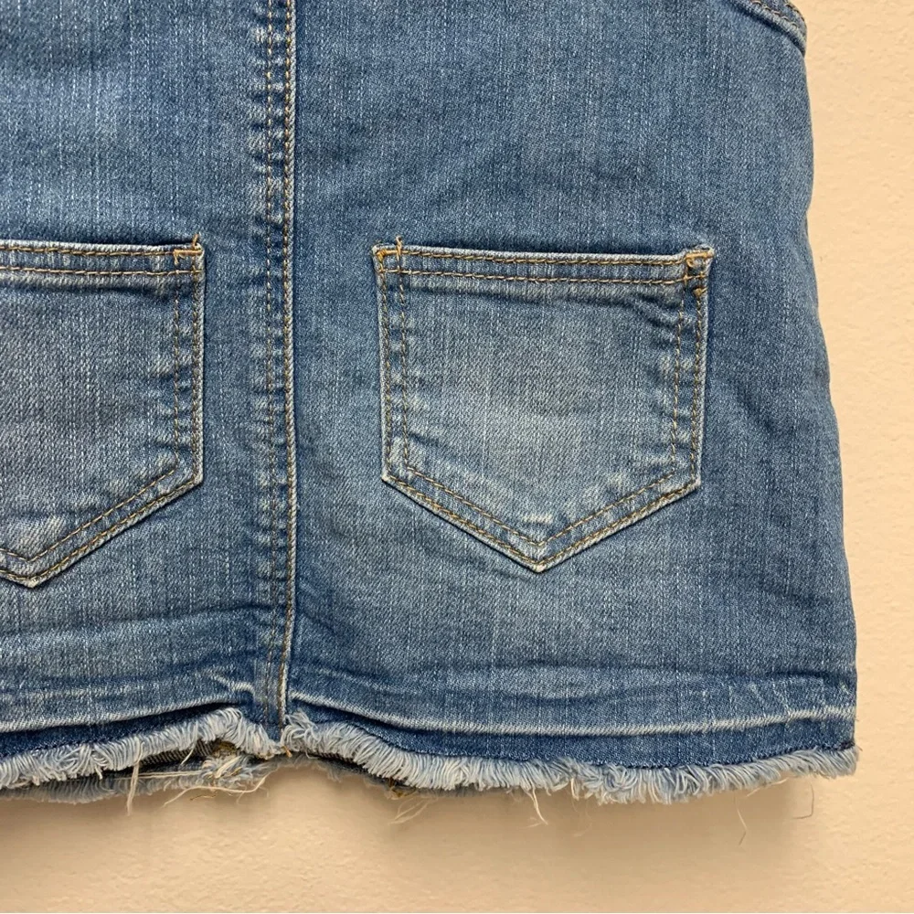 Osh Kosh Denim‎ Overall Dress Lot Of 2 Size 18M Raw Hem Tiered Ruffle